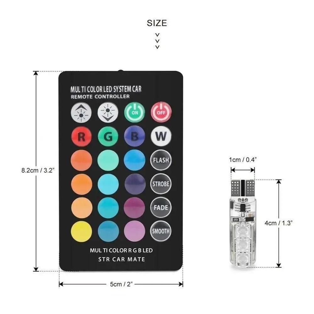 SMDs LED CAR PARKING LIGHT BULBS PAIR REMOTE CONTROL